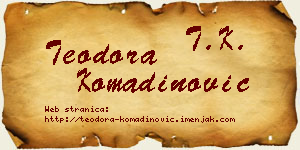 Teodora Komadinović vizit kartica
